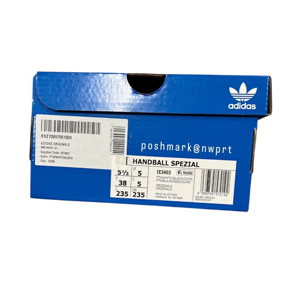 Adidas ⚽️ Handball Spezial Sneakers Runners White Black 6.5 7 Box - Picture 11 of 14